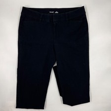 Old Navy Womens Pixie Chino Pants Size 6 Black Polyester Flat Front Straight Leg