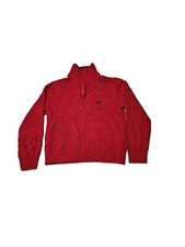 Ralph Lauren Chaps Sweater Boys Red 1/4 Zip Cotton Preppy Casual Youth- Size 8