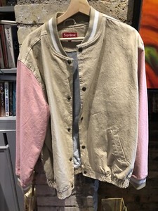 denim varsity jacket supreme