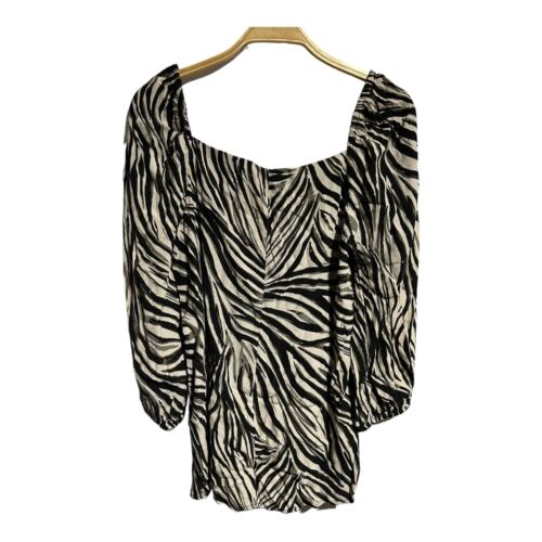 Sosandar Langarmshirt mit Zebramuster und eckigem Ausschnitt - Bild 4 von 5