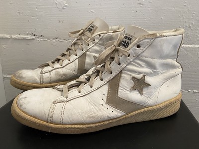 1970's converse dr j white leather high tops