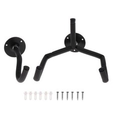 Horizontal Guitar Wall Hanger Safety Wall Mount Holder Slatwall Black