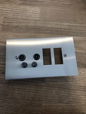 Forbes und Lomax Quadcombo/ss Edelstahl TV Sat Modul Schalter Platte Steckdose