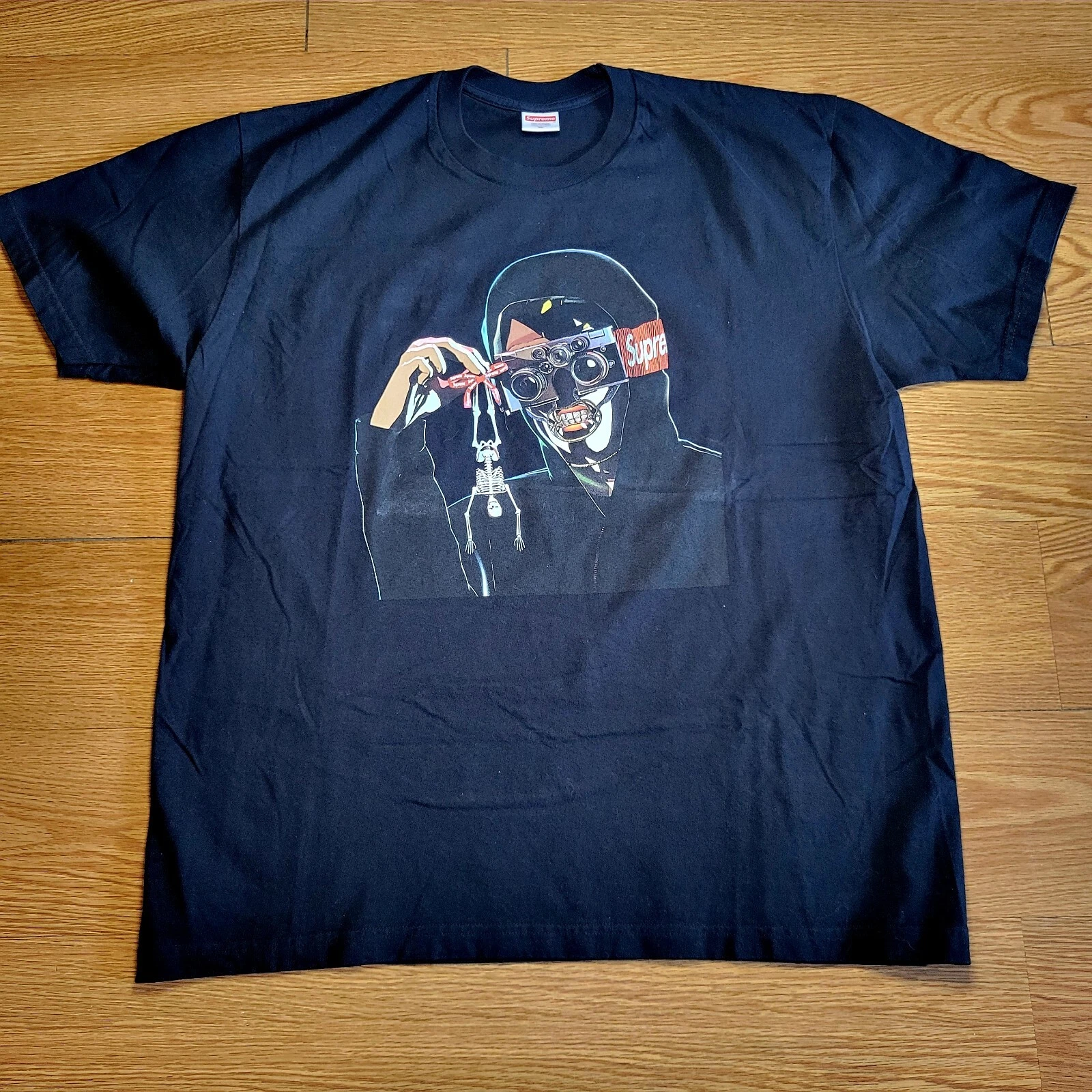 T shirt imprimé graphique Supreme Creeper col équipage SS19 taille XL noir écu