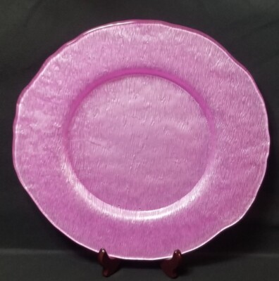 Crate And Barrel Maui Pink Texured Service Plate/Charger 13'' Excellent Condition