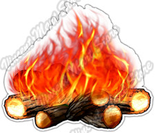Camp Fire Campfire Flames Camping Wilderness Car Bumper Vinyl Sticker Decal 4.6"