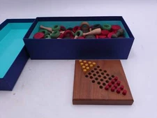 Carrom Wooden Game Pieces Circa 1940's and Chinese Checkers Game Vintage