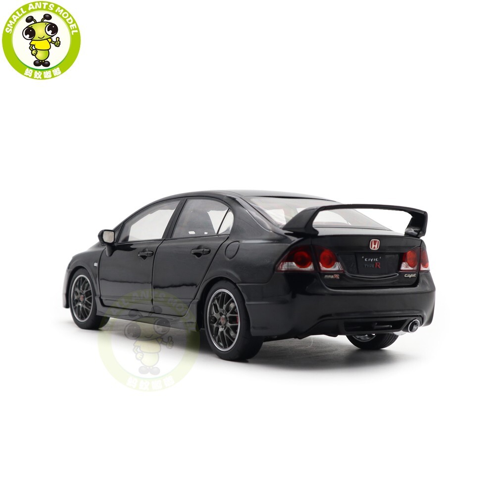 1/18 WELL Honda CIVIC Type R FD2 Black Diecast Model Toy Car Gifts