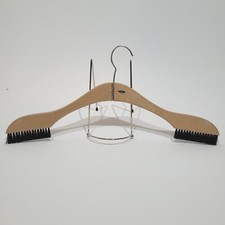 Vintage Wooden Folding Travel Clothes Hanger  Brush Combo Japan Wood