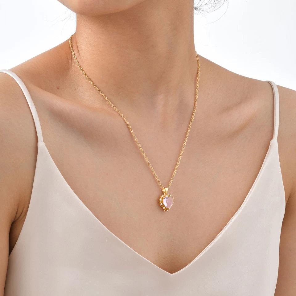 VNOX Elegante Delicado Corazón Amor Colgante Collar Romántico Regalo para el Día de la Madre Foto 4 de 4