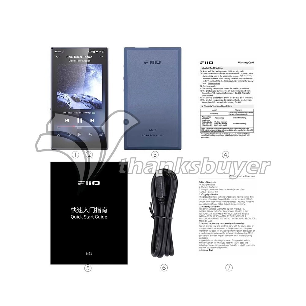 FiiO M21 HiFi Lossless Music Player 4.7-in Touch Screen Bluetooth