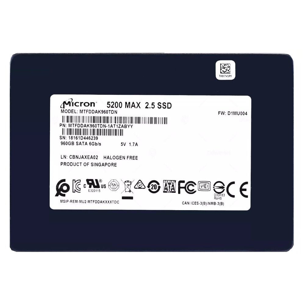 Micron 5200 MAX 960GB SSD 6Gbps Solid State Drive