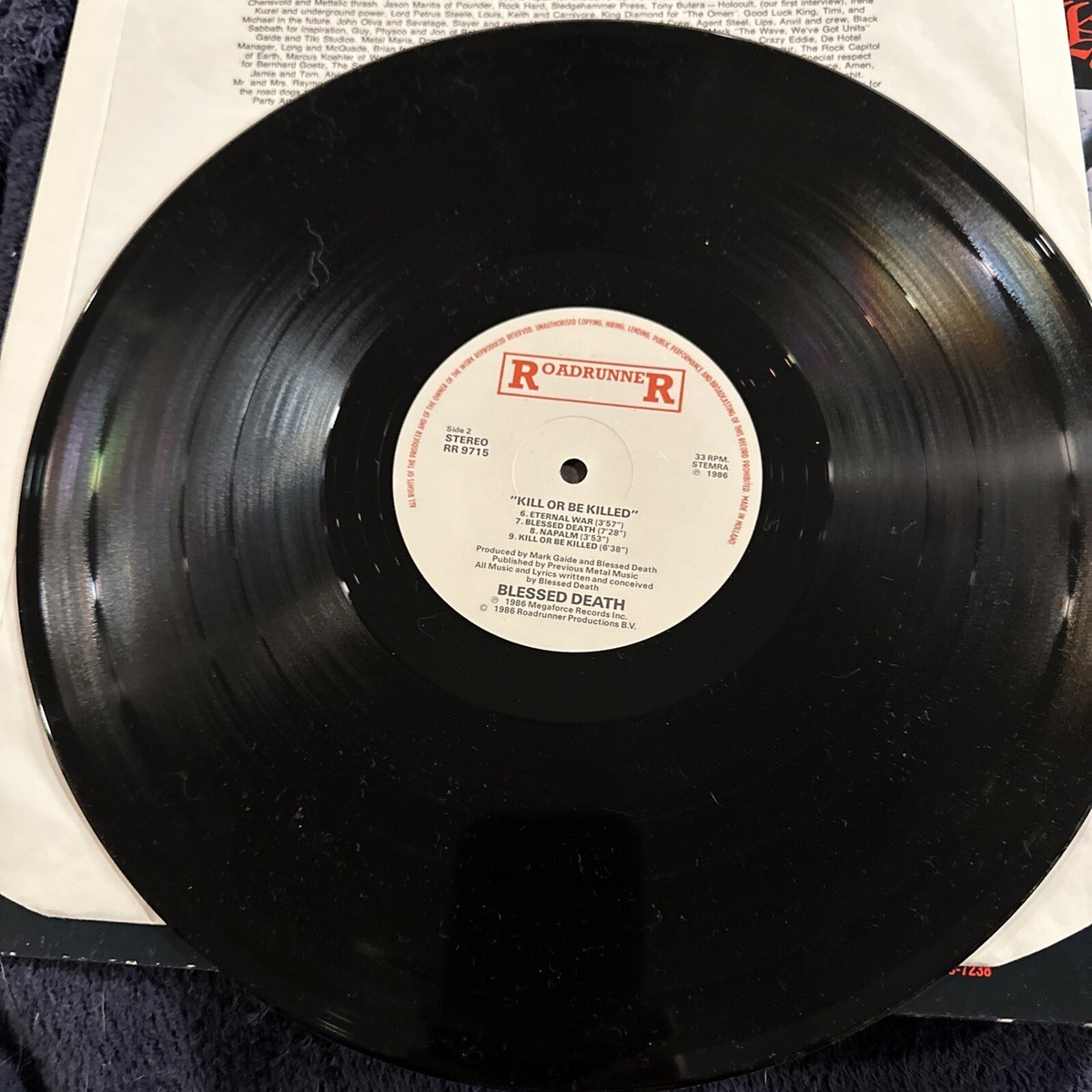 Blessed Death – Kill Or Be Killed LP 1986 Roadrunner Records