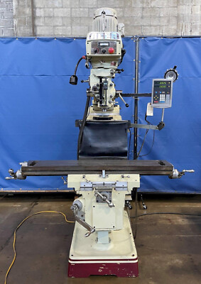 Acer eMill 3VKH Vertical Mill, 2-Axis Newall C-80 DRO, 10'' x 50'' Table, 4500 RPM