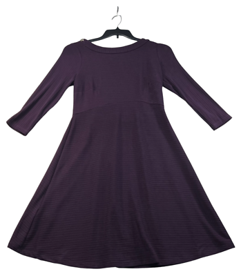 Tommy Hilfiger Fit & Flare Dress Womens Size 10 Purple New Ribbed Knit |  eBay
