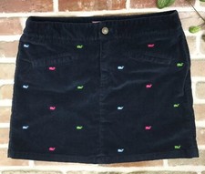 Vineyard Vines Skirt Size 6 Whale Logo Embroidered Corduroy Mini Pencil Blue