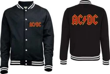 AC/DC - Classic Logo Varsity Sweatshirt Jacket  100% Cotton (New)