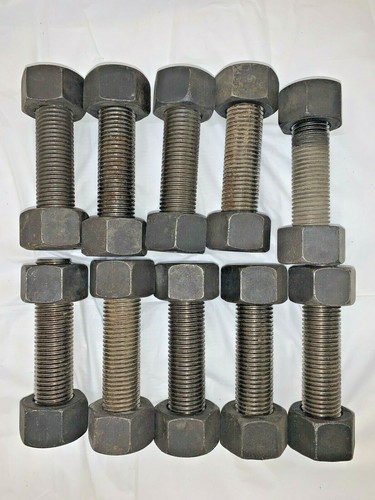 ALL THREAD ROD, 1-1/8"-8 THREAD, 5-3/8" LENGTH, B7, (20) 1-1/8"-8 NUT, LOT OF 10