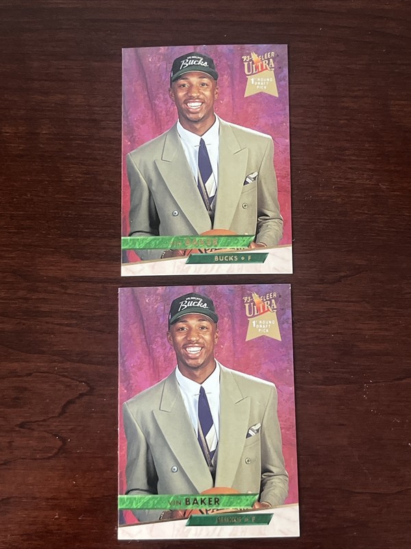1993-94 Ultra Milwaukee Bucks Basketball Card #106 Vin Baker Rookie - 2 Cards