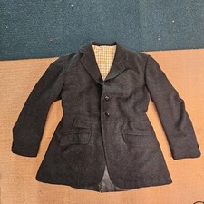 Moss Bros Covent Garden Mens Riding Jacket Gents English Made 43L Wool Heavy L8J