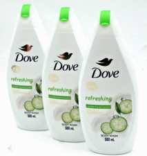 Dove Refreshing Body Wash 500mL   Cucumber  Green Tea   1/2/3 Pack   NEW