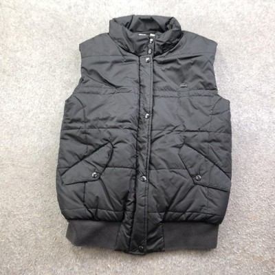 その他 Iove Lacoste Vest Womens 40 Black Quilted Puffer Snap Front Insulated