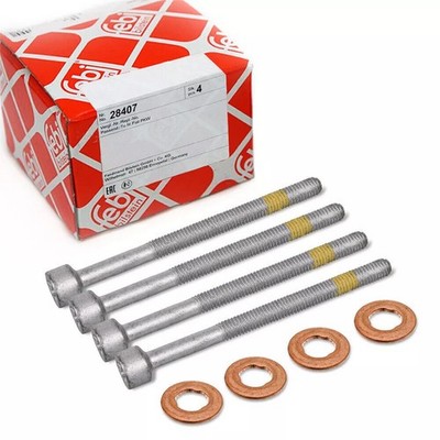 4 ZYLINDERSCHRAUBE 28407 + 4 DICHTRINGE EINSPRITZDÜSE INJEKTOR MERCEDES CDI