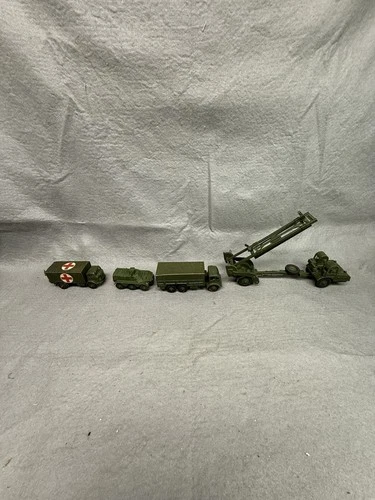 VTG LOT OF 4 Dinky Toys Military Vehicles AMBULANCE, PERSONNEL CARRIER, TRUCK &