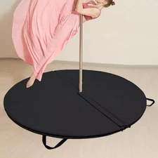 Folding Pole Dance Mat Round Yoga Mat Lightweight Floor Protection Gymnastics