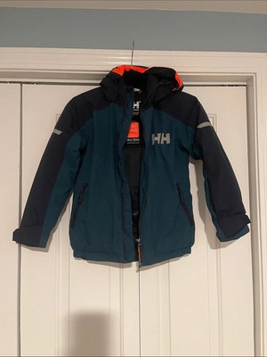 Helly Hansen Kids Ski Jacket Navy Teal Helly Tech Sz 8 PreOwned Excellent Cond.