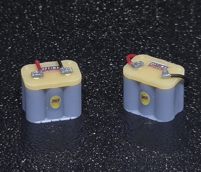 #ad ESS RESINWORKS 1:24 1:25 SCALE MODEL OPTIMA CAR BATTERY PRE COLORED 2x $12.95