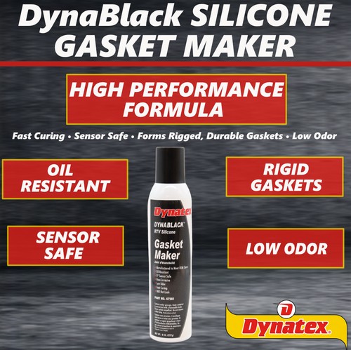Dynatex DynaBlack RTV Silicone Gasket Maker, 8oz Auto Can Made in USA (10-Pack) - Photo 3/9