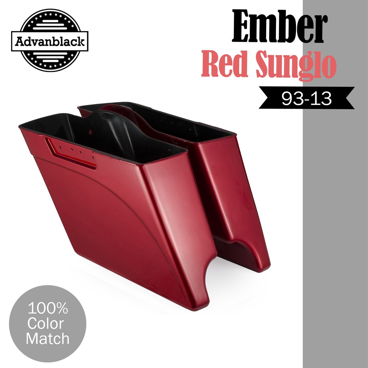 Ember Red Sunglo Stretched Saddlebags Bottoms For Harley FLHR