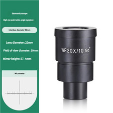 WF20X/10 Eyepiece with Reticle Scale for Stereo Microscope, 30mm Mount
