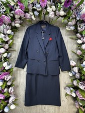 Vintage Skirt Suit 6 Navy Blue Jacket Skirt Set Gorgeous Dove Double Breasted