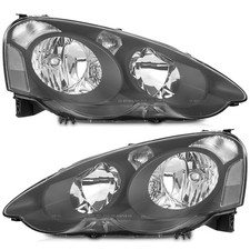 Weelmoto Pair Headlights Assembly For 2002-2004 Acura Rsx Black Headlamps