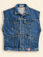 Vintage 80s/90s GUESS by Georges Marciano Men's Frayed Denim Vest Size M