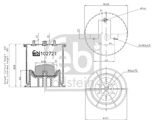 FEBI BILSTEIN BELLOW, AIR SUSPENSION REAR LEFT IVECO DAILY