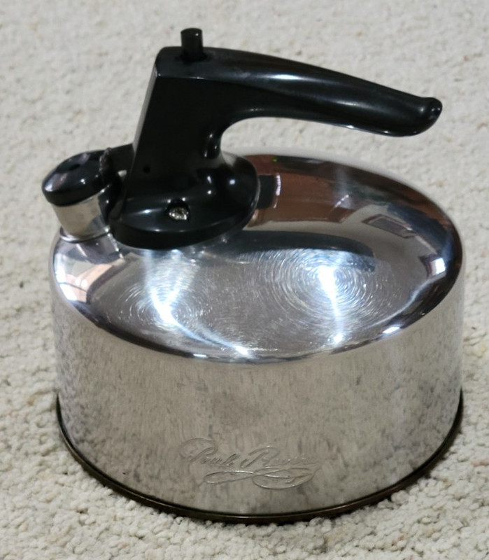 VTG Paul Revere Ware 1 Qt Copper Bottom Whistling Tea Kettle Pot e89-C  6" Korea