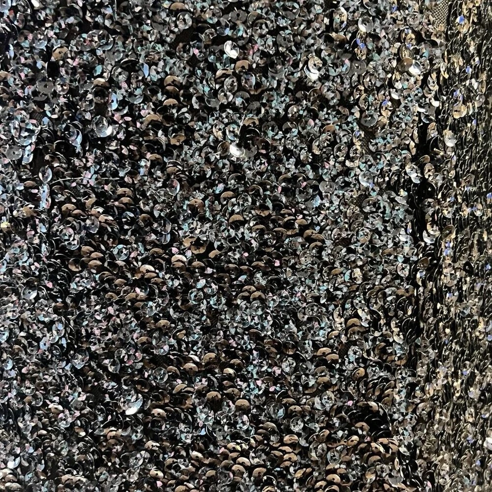 Mini Vestido Venus Lentejuelas Negro Manga Larga Cuello en V Fiesta Cóctel Mujeres Talla Pequeña Foto 3 de 4