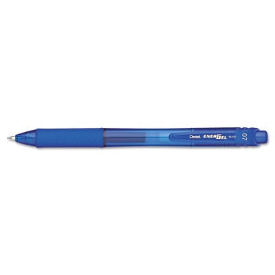 Pentel EnerGel-X Retractable Roller Gel Pen .7mm Blue Barrel/Ink Dozen BL107C