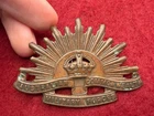 WW1 WW2 Original AUSTRALIAN COMMONWEALTH MILITARY FORCES RISING SUN Hat Badge