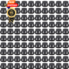 RONYOUNG 100Pcs Plastic Spring Cord Lock Double Hole Toggle Medium, Black