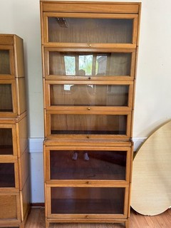 Large antique Globe Wernicke style wood and glass display cabinet