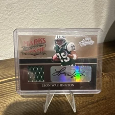 LEON WASHINGTON 2006 Absolute Marks Of Fame ROOKIE CARD AUTO & PATCH #26/100 