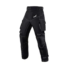 HWK Motorcycle Pants Men Women, Impact Armor, Water-Resistant Cordura, Black