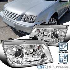 Fit 99-05 Vw Jetta Bora Mk4 Led Strip Projector Headlights Head Lamps Leftright