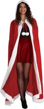 Robe Christmas Holiday Red Santa Claus Fancy Dress Up Halloween Adult Costume