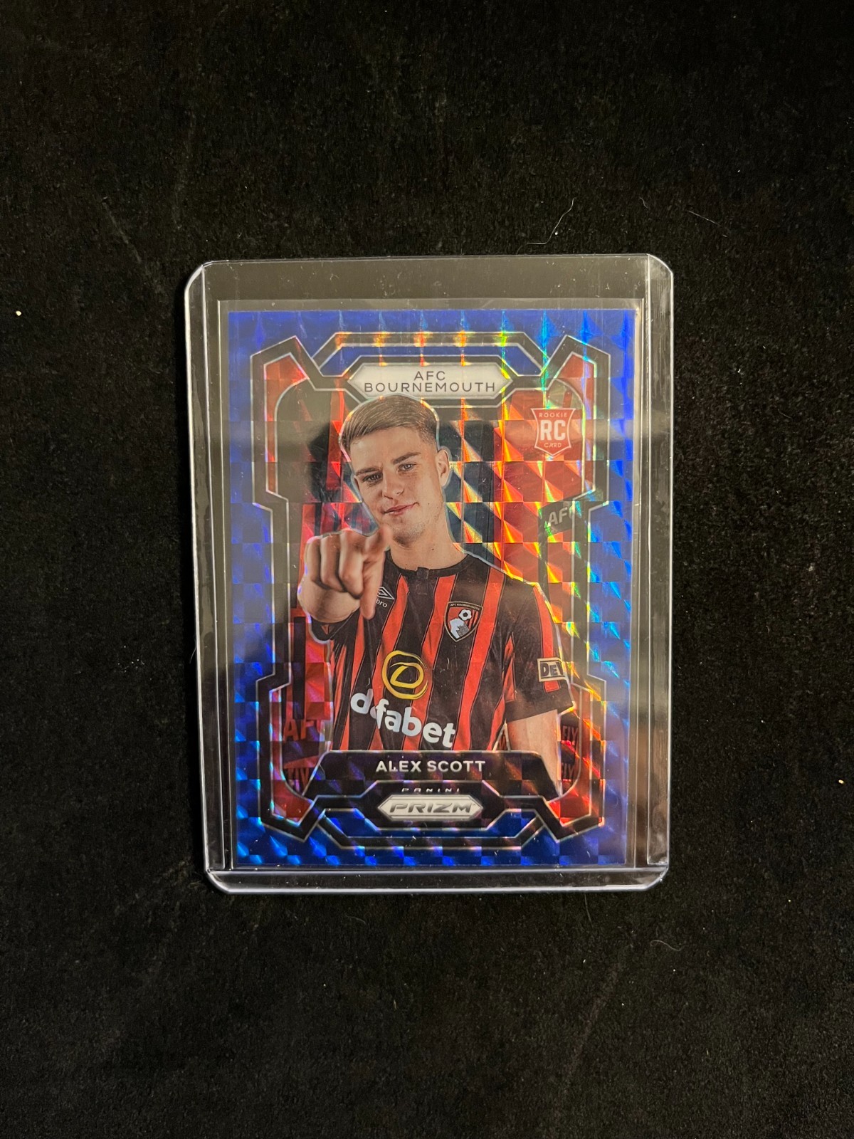 2023-24 Panini Prizm Premier League Blue Mosaic Prizm Alex Scott #238 Rookie RC