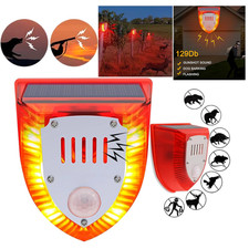 Solar Outdoor Motion Sensor Alarm: 129db Dog Barking  Gunshot Sound,Loud Mot...